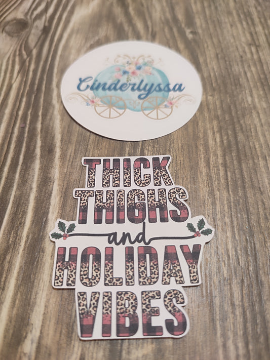 VENT CLIP: Thick Thighs and Holiday Vibes Christmas Two Cavity Small Vent Clip Size Cardstock Silicone Mold, Premium Cardstock Images