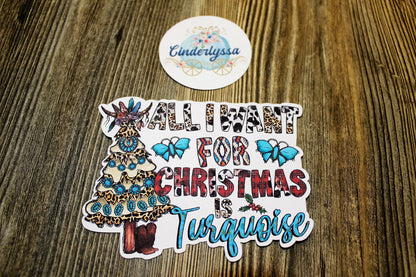 All I want for Christmas is Turquoise Cardstock Silicone Mold, Aroma Bead Molds, Premium Cardstock Images