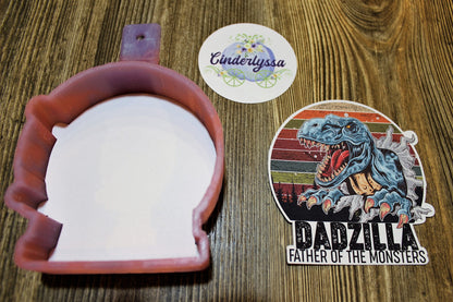 Dadzilla: Father of the Monsters-Dinosaur Cardstock Silicone Mold, Aroma Bead Molds, Premium Cardstock Images