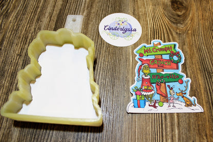 Road Sign Mean One: Mt. Crumpit, Grinch Road, Who-ville Cardstock Silicone Mold, Aroma Bead Molds, Car Air Freshener Mold