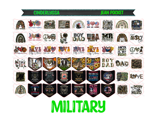Jean Pocket: Military Cardstock Image Inserts for Cardstock Silicone Mold, Aroma Bead Molds