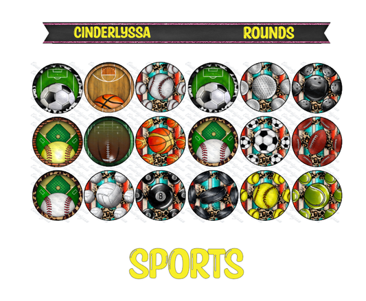 3 inch Round Sports Vol. 1 Cardstock Only for freshies: for Aroma Bead Molds, Premium Cardstock Images