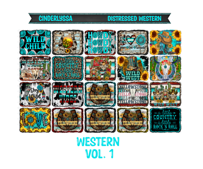 Western Mix Distressed Edge Cardstock Silicone Mold with Multiple Image Inserts, Aroma Bead Molds