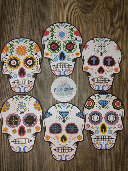 Day of The Dead Sugar Skulls Style 2 With Multiple Insert Options Silicone Mold, Aroma Bead Molds, Car Freshener Mold