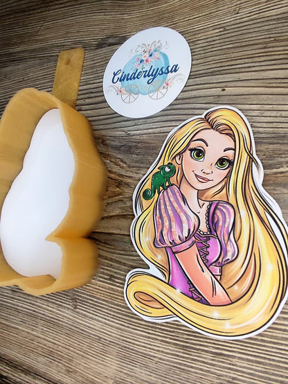 Princess Rapunzel: Golden Hair, Floating Lights, Flynn Rider Cardstock Silicone Mold, Aroma Bead Molds, Premium Cardstock Images