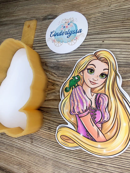 Princess Rapunzel: Golden Hair, Floating Lights, Flynn Rider Cardstock Silicone Mold, Aroma Bead Molds, Premium Cardstock Images