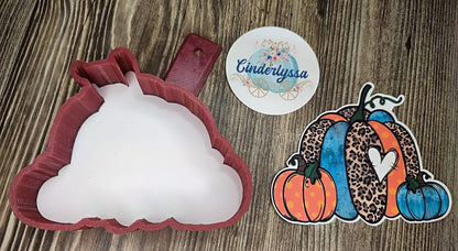 3 Leopard Pumpkins With Heart, Fall, Pumpkin Patch, Halloween Cardstock Silicone Mold, Aroma Bead Molds, Premium Cardstock Images