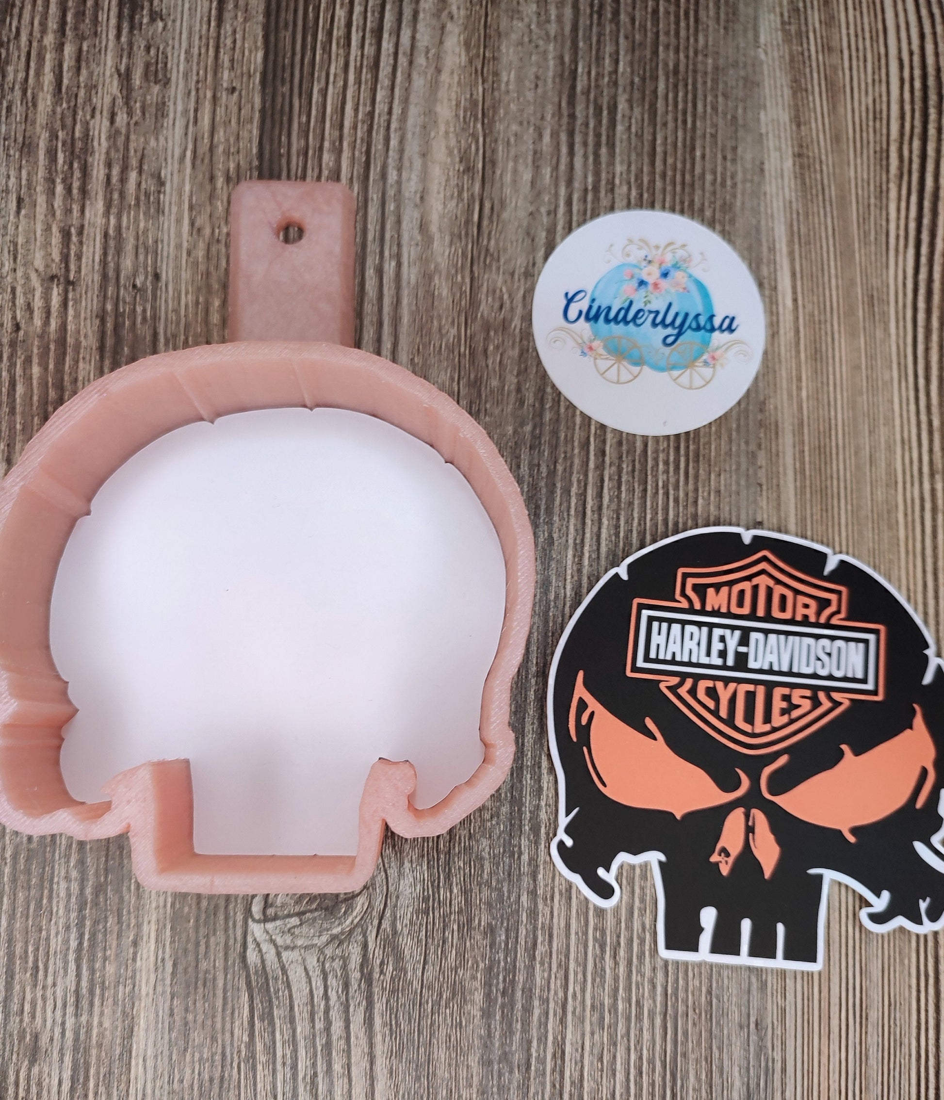 Harley Davidson Punisher Skull With Multiple Colors Silicone Mold, Aroma Bead Molds, Car Freshener Mold