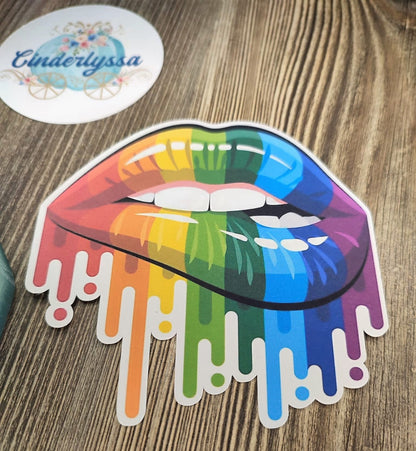 Rainbow Lips with drip lipstick Cardstock Silicone Mold, Aroma Bead Molds, Premium Cardstock Images