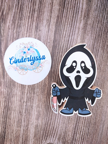 Ghostface Chibi Horror Movie Cardstock Silicone Mold, Aroma Bead Molds