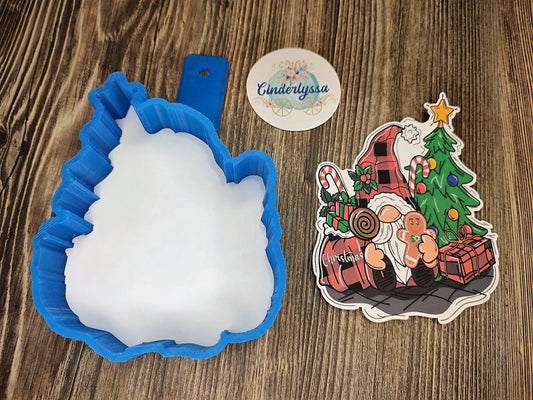 Christmas Gnome by the Tree, Presents, Gingerbread Man, Flannel, Buffalo Plaid hat Cardstock Silicone Mold, Aroma Bead Molds