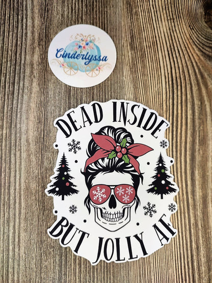 Skull Messy Bun: Dead Inside but Jolly AF Christmas Cardstock Silicone Mold, Aroma Bead Molds