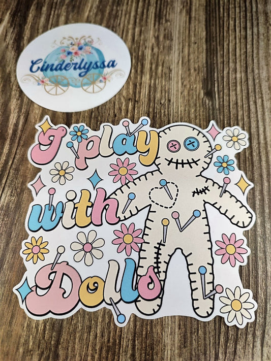 Voodoo Doll: I Play with Dolls, Pin Cushion, Curse Halloween Cardstock Silicone Mold, Aroma Bead Molds, Premium Cardstock Images