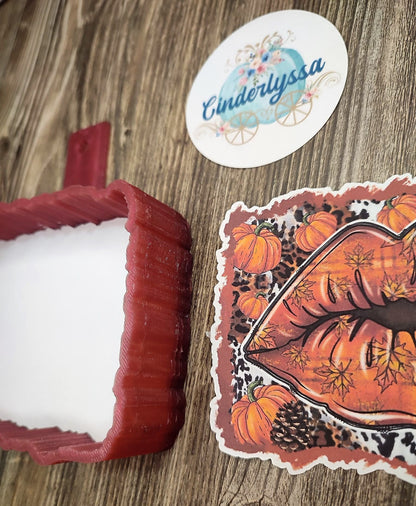 Orange Fall Lips and leaves and Pumpkins, Halloween Cardstock Silicone Mold, Aroma Bead Molds, Premium Cardstock Images