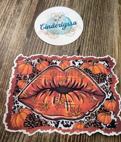 Orange Fall Lips and leaves and Pumpkins, Halloween Cardstock Silicone Mold, Aroma Bead Molds, Premium Cardstock Images