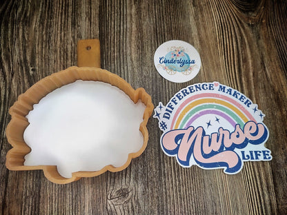 Nurse Life: Difference Maker, Caregiver, RN, LPN Cardstock Silicone Mold, Aroma Bead Molds