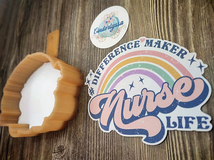 Nurse Life: Difference Maker, Caregiver, RN, LPN Cardstock Silicone Mold, Aroma Bead Molds