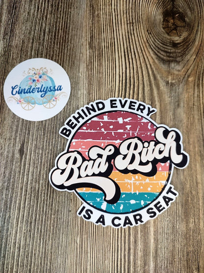 Bad Bitch: Behind every Bad Bitch is a Car Seat Round Silicone Mold, Aroma Bead Molds, Car Freshener Mold, Premium Cardstock Images