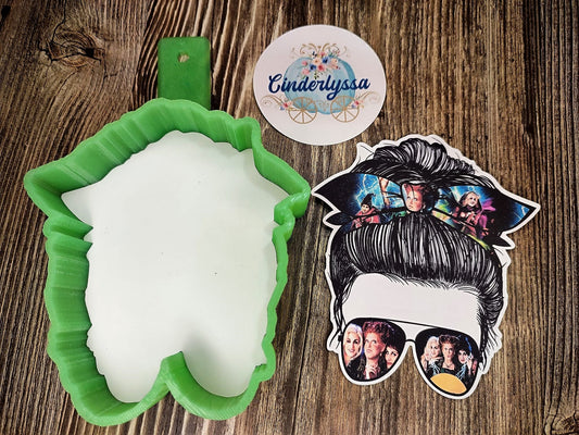 Messy Bun: Hocus Pocus Witch, Binx, Billy, Halloween Cardstock Silicone Mold, Aroma Bead Molds, Premium Cardstock Images