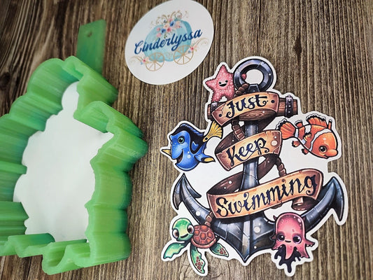 Just Keep Swimming Anchor Movie Inspired Cardstock Silicone Mold, Aroma Bead Molds, Premium Cardstock Images