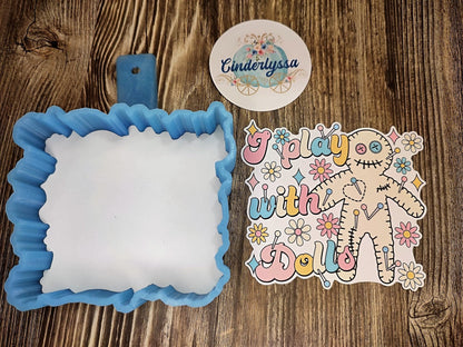 Voodoo Doll: I Play with Dolls, Pin Cushion, Curse Halloween Cardstock Silicone Mold, Aroma Bead Molds, Premium Cardstock Images