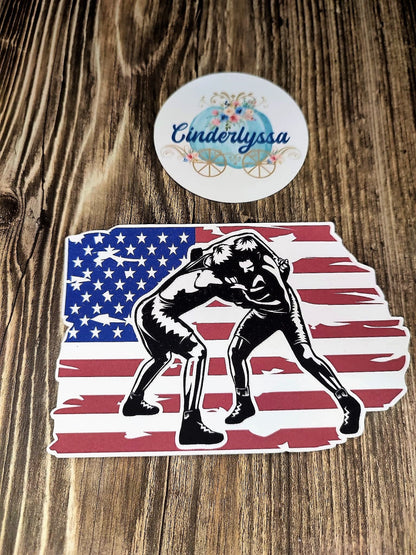 Wrestling: American flag in Color Style 1 Cardstock Silicone Mold, Aroma Bead Molds, Premium Cardstock Images