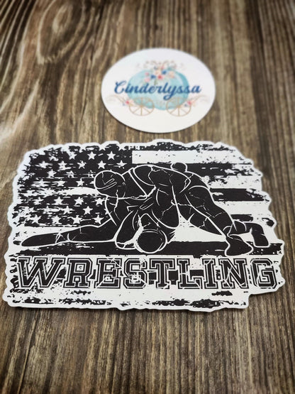 Wrestling: American flag in Black and White Style 2 Cardstock Silicone Mold, Aroma Bead Molds, Premium Cardstock Images
