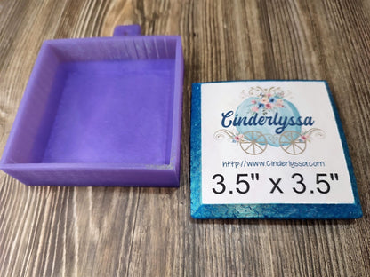 Square Cardstock/Picture With Beveled Edge Silicone Mold, Aroma Bead Molds, Car Freshener Mold