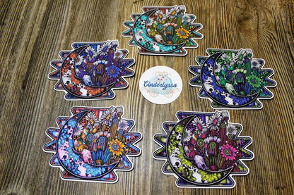 Aztec Moon: Cactus, Succulents and Sunflowers Silicone Mold, Aroma Bead Molds, Car Freshener Mold, Premium Cardstock Images