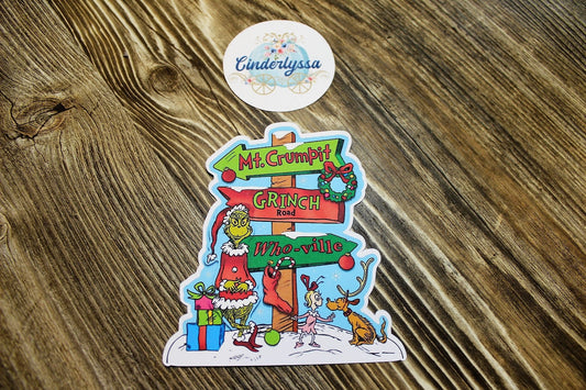 Road Sign Mean One: Mt. Crumpit, Grinch Road, Who-ville Silicone Mold, Aroma Bead Molds, Car Air Freshener Mold