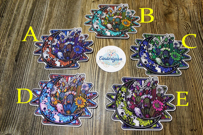 Aztec Moon: Cactus, Succulents and Sunflowers Silicone Mold, Aroma Bead Molds, Car Freshener Mold, Premium Cardstock Images