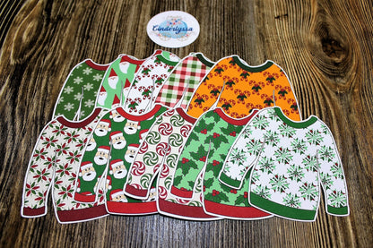 Ugly Christmas Sweaters Multiple Images Silicone Mold, Aroma Bead Molds, Car Freshener Mold, Premium Cardstock Images