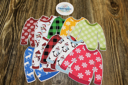 Ugly Christmas Sweaters Multiple Images Silicone Mold, Aroma Bead Molds, Car Freshener Mold, Premium Cardstock Images