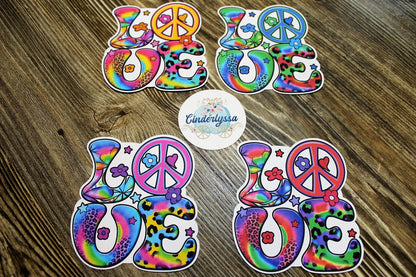 Tie Dye Love Peace Sign Hippie Silicone Mold, Aroma Bead Molds, Car Freshener Mold