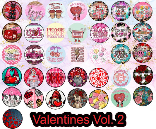 3 inch Round Valentines Day Vol. 2 Cardstock Only for freshies: Silicone Mold, for Aroma Bead Molds, Car Freshener, Premium Cardstock Images