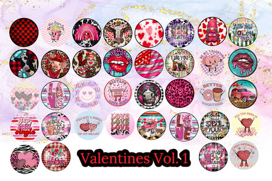 3 inch Round Valentines Day Vol. 1 Cardstock Only for freshies: Silicone Mold, for Aroma Bead Molds, Car Freshener, Premium Cardstock Images