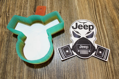 Skull Piston Gas Mask Car Brand Logo Silicone Mold, Aroma Bead Molds, Car Freshener Mold