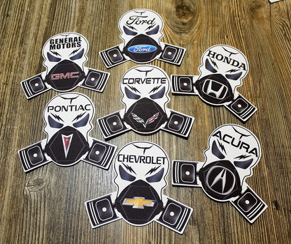 Skull Piston Gas Mask Car Brand Logo Silicone Mold, Aroma Bead Molds, Car Freshener Mold