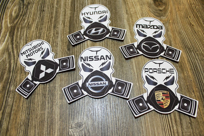 Skull Piston Gas Mask Car Brand Logo Silicone Mold, Aroma Bead Molds, Car Freshener Mold