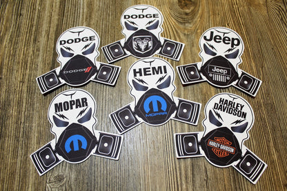 Skull Piston Gas Mask Car Brand Logo Silicone Mold, Aroma Bead Molds, Car Freshener Mold