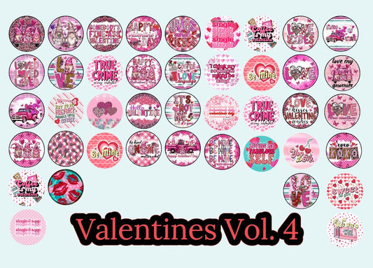 3 inch Round Valentines Day Vol. 4 Cardstock Only for freshies: Silicone Mold, for Aroma Bead Molds, Car Freshener, Premium Cardstock Images