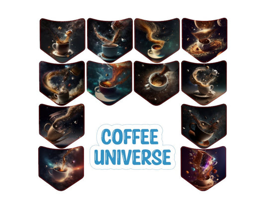 Jean Pocket: Coffee Universe Image Inserts for Silicone Mold, Aroma Bead Molds, Car Freshener Mold