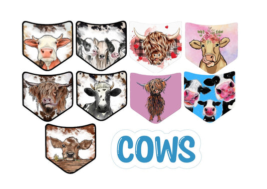 Jean Pocket: Cows Image Inserts for Silicone Mold, Aroma Bead Molds, Car Freshener Mold