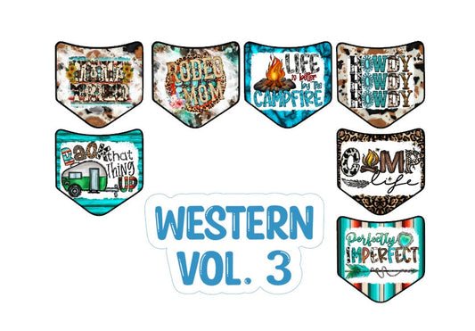 Jean Pocket: Western Vol. 3 Image Inserts for Silicone Mold, Aroma Bead Molds, Car Freshener Mold