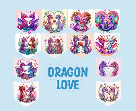 Jean Pocket: Dragon Love Image Inserts for Silicone Mold, Aroma Bead Molds, Car Freshener Mold
