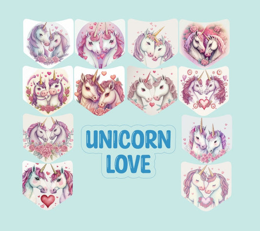 Jean Pocket: Unicorn Love Image Inserts for Silicone Mold, Aroma Bead Molds, Car Freshener Mold