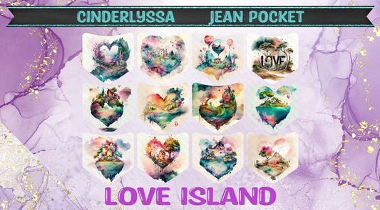 Jean Pocket: Love Island Cardstock Image Inserts for Silicone Mold, Aroma Bead Molds, Car Freshener Mold