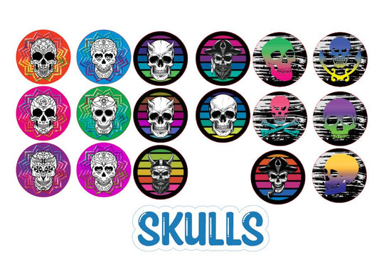 3 inch Round Skulls Cardstock Only for freshies -NO MOLD for Aroma Bead Molds, Car Freshener, Premium Cardstock Images