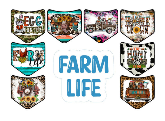 Jean Pocket: Farm Life Image Inserts for Silicone Mold, Aroma Bead Molds, Car Freshener Mold