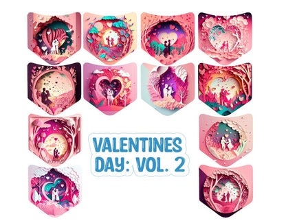 Jean Pocket: Valentines Day Vol. 2 Cardstock Image Inserts for Silicone Mold, Aroma Bead Molds, Car Freshener Mold